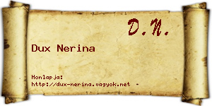 Dux Nerina névjegykártya